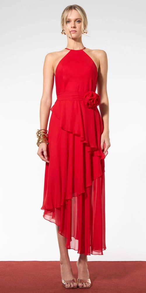 Vestido Midi Vermelho – Skazi
